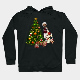 Merry christmas in a winter landscape Hoodie